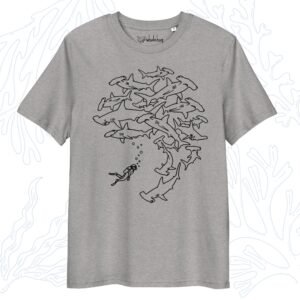 minimalist organic hammerhead t-shirt heather grey whalehug