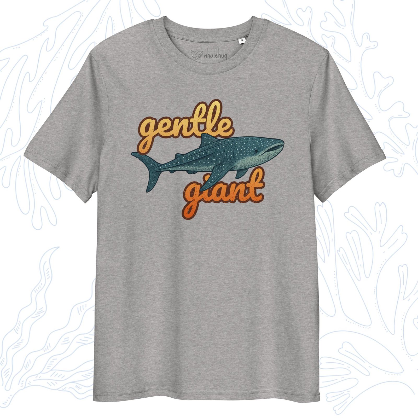 gentle giant vintage whale shark t-shirt heather grey whalehug