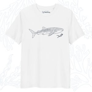 minimalist organic whale shark t-shirt white whalehug