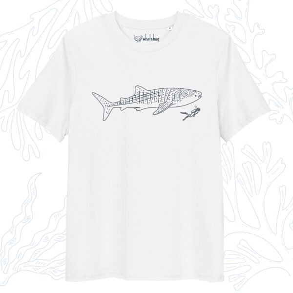 minimalist organic whale shark t-shirt white whalehug