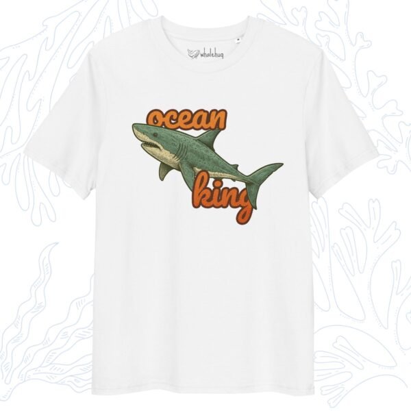vintage shark t-shirt ocean king white whalehug