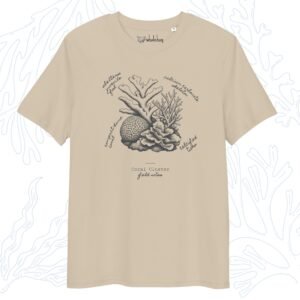 coral reef t-shirt coral cluster field notes sketch desert dust whalehug