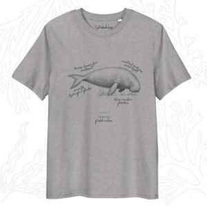 dugong field notes t-shirt heather grey organic cotton whalehug