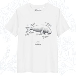 dugong field notes t-shirt white organic cotton whalehug