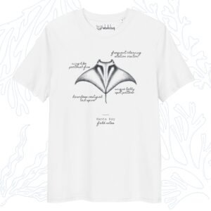 manta ray field notes t-shirt white organic cotton whalehug